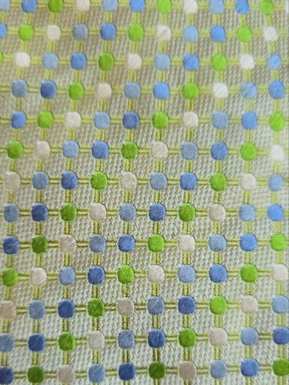 Light Blue and Green Polka Dot Men's Tie